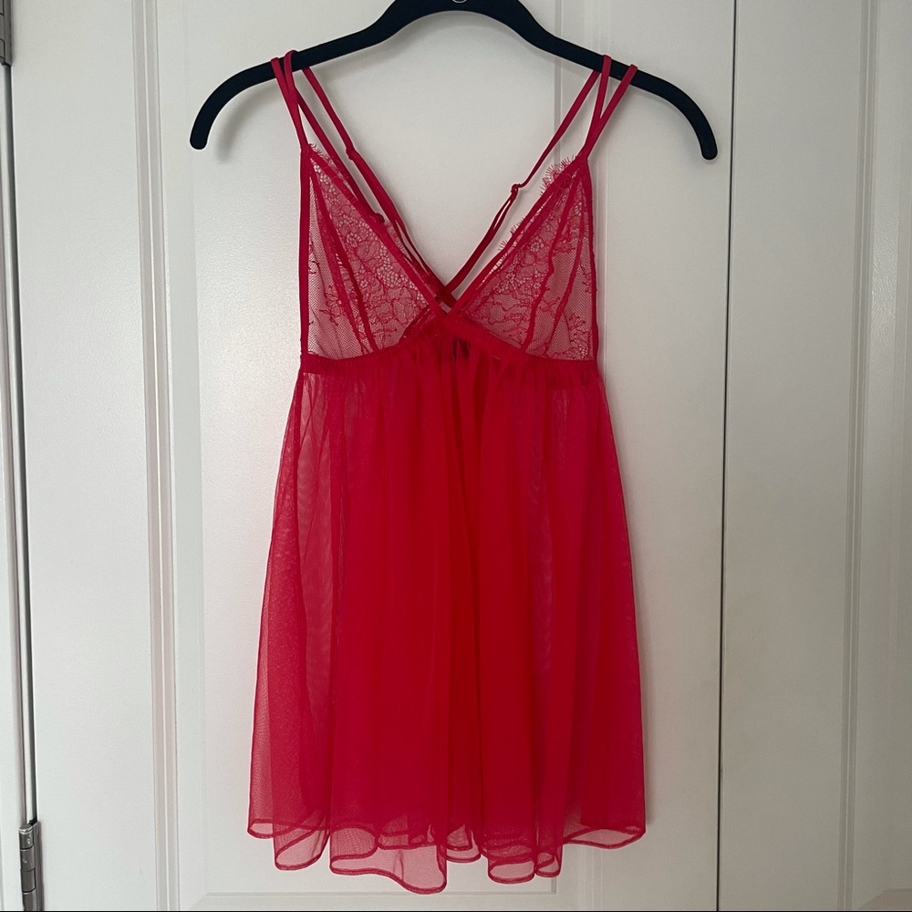 Victoria's Secret Sheer Mesh & Lace Babydoll Teddy Size Medium